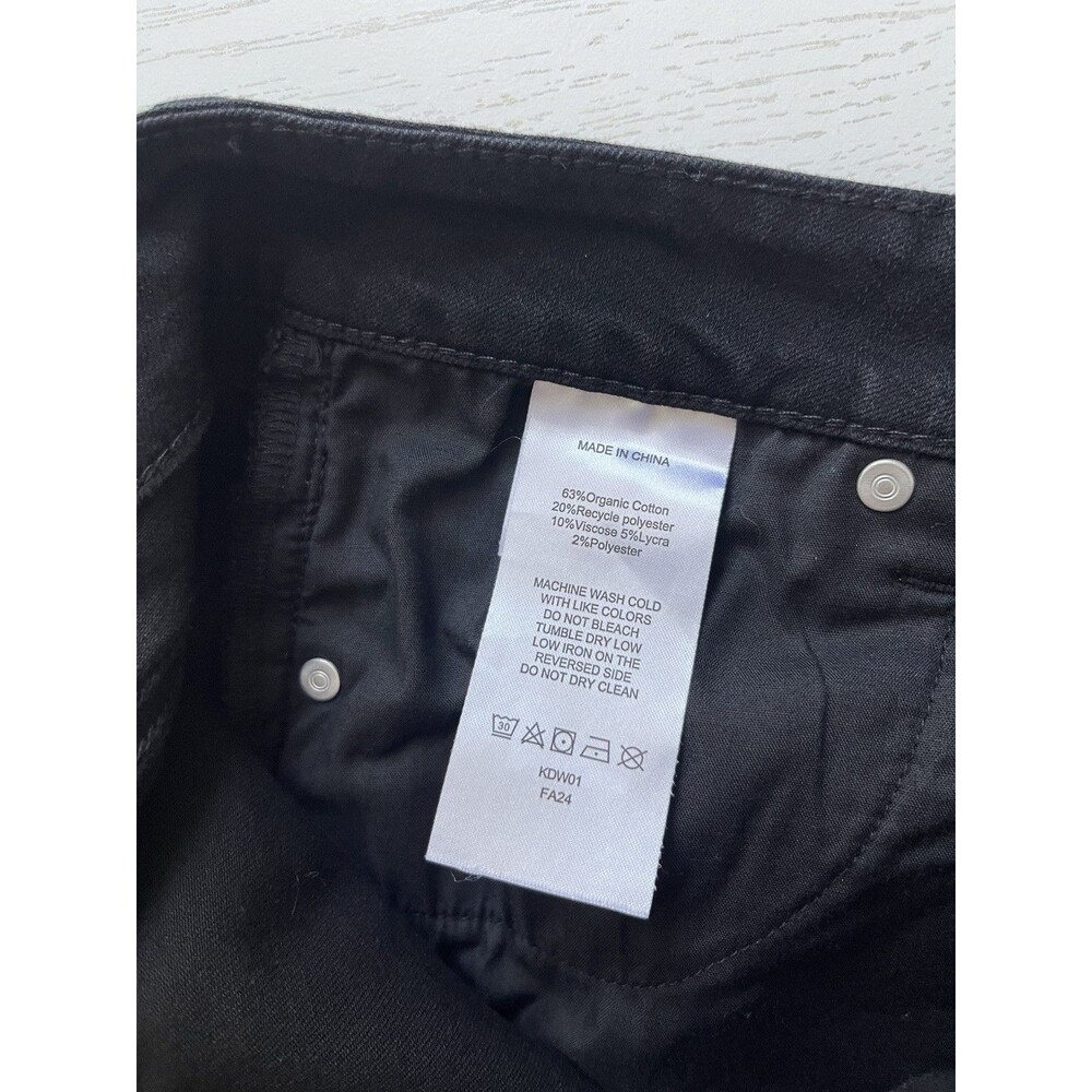 NEW Quince Bella Stretch High Rise Straight Jeans In Black Size 29 Ankle Length - Picture 8 of 9
